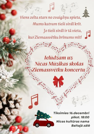Nīcas Mūzikas skolas Ziemassvētku koncerts