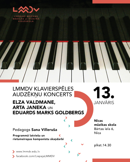 LMMDV klavierspēles audzēkņu koncerts Nīcas MS